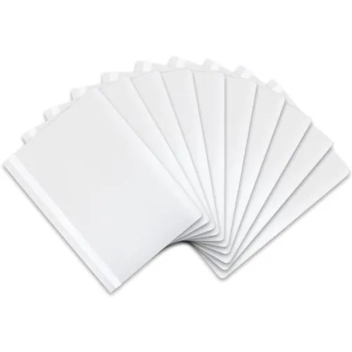 itenga 10er Pack Schnellhefter A4 Plastik stabil PP Kunststoff Sicht Hefter Mappe genarbt (weiss)