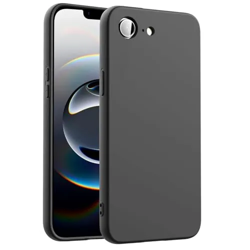 CoolGadget TPU Handyhülle für iPhone 16e Silikonhülle, farbige TPU Soft Case mit Grip-Oberfläche, kompatibel mit iPhone 16e (6,1 Zoll), Schwarz