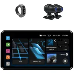 AlienRider M2S Motorrad Multimediasystem + Kameras - Rasentraktoren: Ultrahelles, wasserdichtes Multimediasystem mit Wireless CarPlay und Android Auto für optimale Smartphone-Nutzung unterwegs.