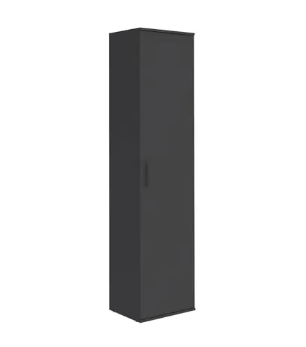 mokebo Mehrzweckschrank schmal (42 cm) 'Der Kompakte' in Anthrazit, schmaler Haushaltsschrank mit 1 Tür & 3 verstellbaren Fachböden