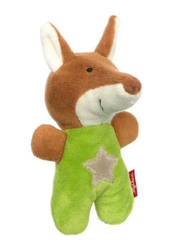 Sigikid Greifling Rassel-Greifling RedStars - Fuchs in Grün, waschbar bei 30°C, ideal für Neugeborene