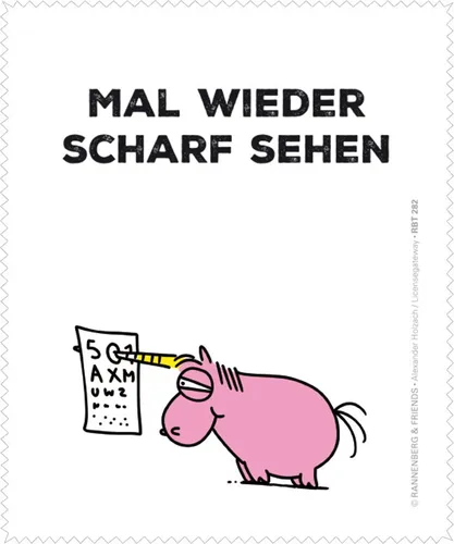 Brillenputztuch - Einhorn „Mal wieder scharf sehen“ 15 x 18cm