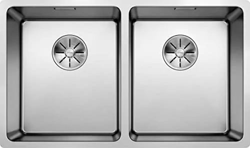 BLANCO ANDANO 340/340-IF Edelstahl Spüle - Elegantes Doppelbecken aus hochwertigem Edelstahl, ideal für flächenbündigen Einbau und mit großem Beckenvolumen – perfekt für moderne Küchen.