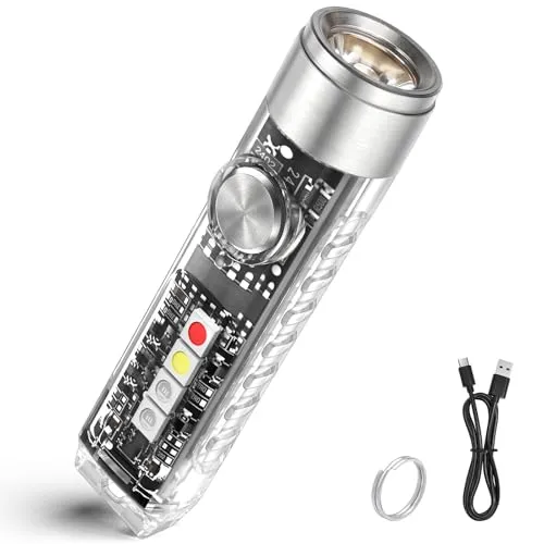 Jeebel Mini Taschenlampe 400 Lumen – Wiederaufladbare LED mit UV, Weiß und Rot