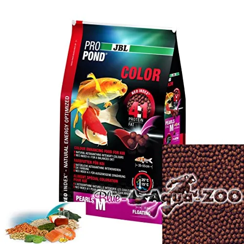 JBL Farbfutter für Koi, Schwimmende Futterperlen, Spezialfutter, ProPond Color, Größe M, 2,5 kg