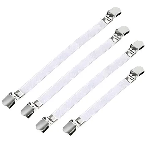 TRIXES 4er-Packung mit weißen Bügelbrett Bezug Straffer Halter Verbindungselemente mittel/groß