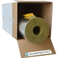 Scorprotect Karton Rohrisolierung Alu 89 MM X 80 MM - Formstabile Rohrschalen aus Steinwolle, perfekt für Heizungs- und Brauchwasserleitungen. Mit reißfester Aluminiumfolie für einfache Montage und hohe Wärmeeffizienz. Ideal für professionelle Anwendungen.