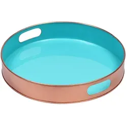 Skandinavisches Design Serviertablett Aarhus Blau Rund