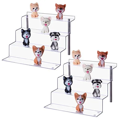 LileZbox Acryl-Display-Riser-Regal für Pops-Figuren, klarer großer 4-Stufen-Display-Ständer zum Präsentieren oder Sammeln, Cupcake-Dessertprodukt, 2er-Pack (30 x 28 x 22 cm)
