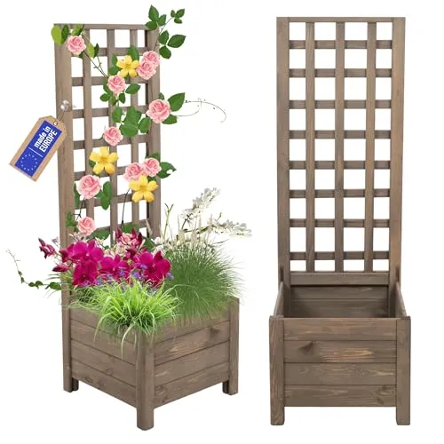 Modo24 Blumenkasten aus Kiefernholz – Wetterfester Pflanzkübel für Garten und Terrasse