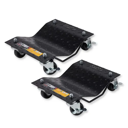 Rangierhilfe Rangierroller für PKW - 680 kg Tragkraft - Wagenheber & Unterstellböcke, mechanisch und flach, ideal für einfaches Rangieren von PKW mit einer Tragkraft von 680 kg.