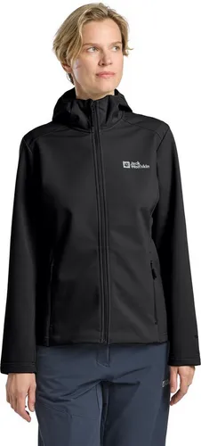 Jack Wolfskin Bornberg Hoody W black (6000) L - Funktionsjacke für Damen, atmungsaktiv und wind- sowie wasserabweisend dank TEXASHIELD PRO Material. Ideal für Freizeit und Alltag mit verstellbarer Kapuze und praktischen Hüfttaschen.