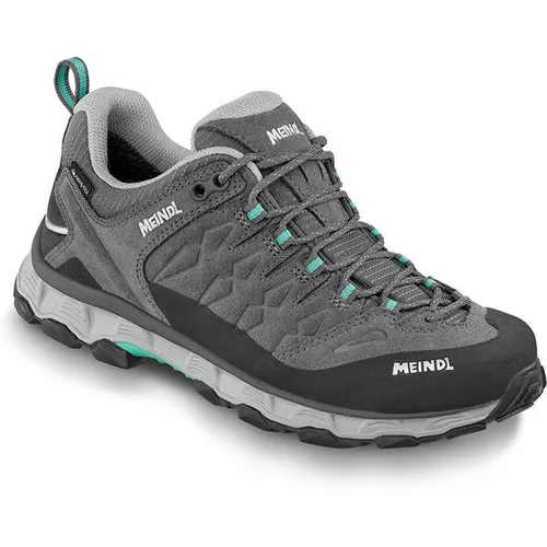 Wanderschuh MEINDL Lite Trail Lady GORE-TEX grau/türkis, Gr. 42 - Damen Wanderhalbschuhe mit GORE-TEX – winddicht, wasserdicht und atmungsaktiv. Ideal für sportliche Aktivitäten in der Natur mit robustem Design und sicherem Halt.