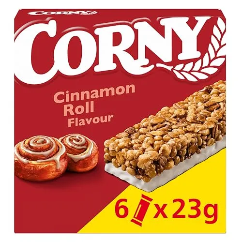 Müsliriegel Corny Classic Cinnamon Roll | Riegel mit Zimtgebäck-Geschmack & wertvollem Getreide | Süß-knuspriger Genuss für Büro, Schule, Uni & unterwegs | Multipack 6x23g