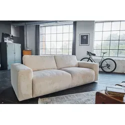 KAWOLA Sofa BODHI 3-Sitzer Cord cremeweiß in weiß von KAWOLA