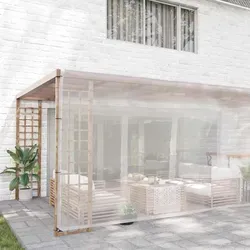 vidaXL Transparente Plane mit Ösen 6x8 m - Planen & Abdeckfolien, wasserfest und strapazierfähig, ideal zum Schutz von Gartenmöbeln und vielseitig einsetzbar.
