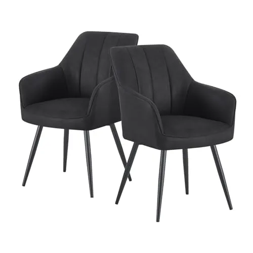 DUBI Möbel 4-Fußstuhl THOMAS-AMIE 2er-Set in schwarz von DUBI Möbel