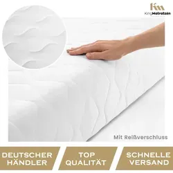Matratzenbezug KingBEZUG 140 x 200 x 12 cm Matratzenschoner | Gesteppter Waschbarer Bezug mit Reißverschluss