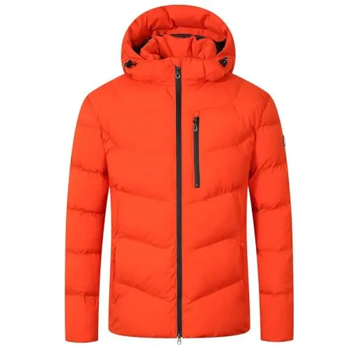 Blue Wave Herren Steppjacke Jesper - Jacke gesteppt mit abhnehmbarer Kapuze in Orange Größe XL