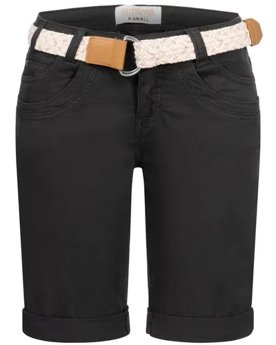 SUBLEVEL Bermudas Damen Short Bermuda kurze Hose Sommer Chino Short Stoff Hose Gürtel