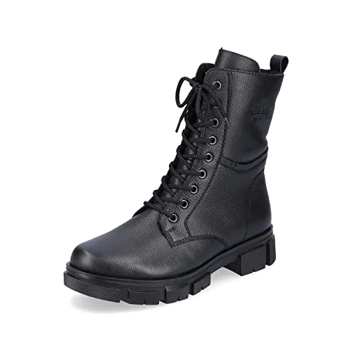 Rieker Damen Schnürstiefel Y7116 - Wanderschuhe, bequeme Schnürstiefel mit weicher Decksohle und Blockabsatz für optimalen Tragekomfort bei Übergangszeiten.