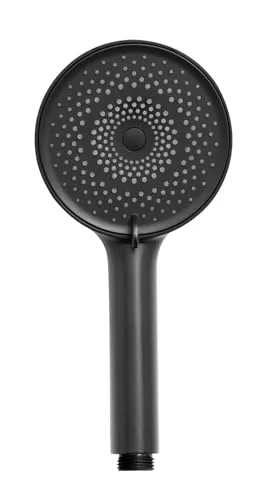 Duschkopf Mod. Softwater 3-fach Handbrause schwarz matt - Handbrausen: Stilvolle Duschkopf Ø12 cm in schwarz matt mit 3 Strahlarten für ein individuelles Duscherlebnis – kalkfrei, wassersparend und ideal für Durchlauferhitzer.