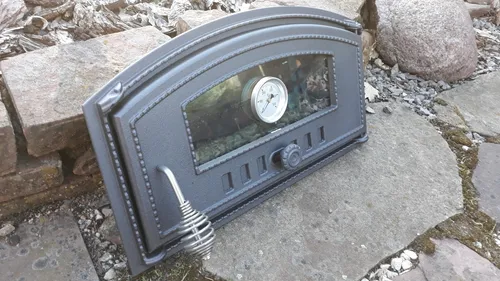 Gusseisen Ofentür für Pizzaofen mit Glas und Thermometer