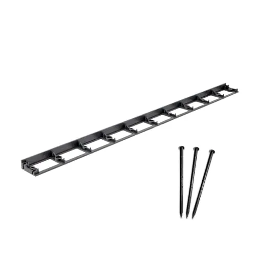 bepco Rasenkante - Pflasterkante 10er Set (LxH: 100 x 2,7cm) - Flexible & Robustes Gartenabgrenzung für Rasen, Beet und Pflaster, mit 30 Kunststoff-Erdanker
