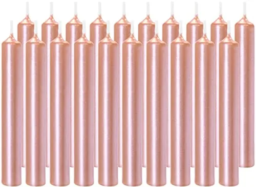 BRUBAKER 20er Pack Geburtstagskerzen Roségold 9,5 cm - kleine Spitzkerzen für Geburtstag, Magie, Rituale oder Partydekoration - Dekokerzen mit 1,25 cm Durchmesser - Stabkerzen Leuchterkerzen