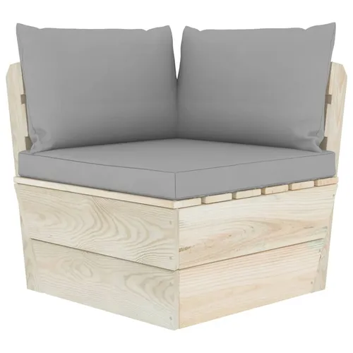 vidaXL Garten-Paletten-Ecksofa mit Kissen - Modulares Gartensofa aus imprägniertem Fichtenholz, langlebig und pflegeleicht, ideal für entspannte Stunden im Freien mit hohem Komfort dank weicher Kissen.