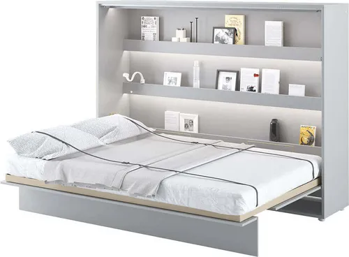 Wandklappbett Bed Concept 140x200 – Flexibles Schrankbett in Grau