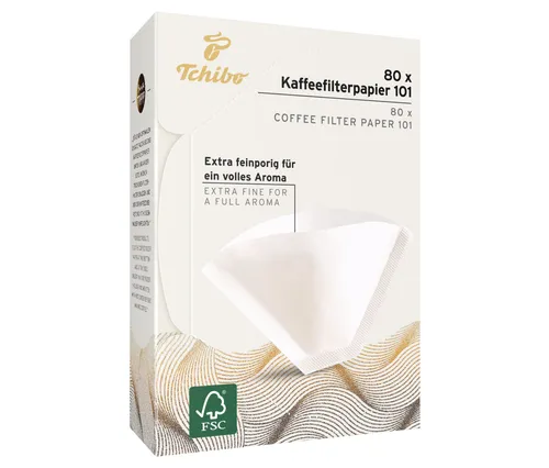 Tchibo Kaffeefilter Größe 101 - 1440 Stück Premium Qualität - Einwegkaffeefilter für perfekten Filterkaffee, kompostierbar und nachhaltig, ideal für Handfilter der Größe 101, bringt Aromen optimal zur Geltung.
