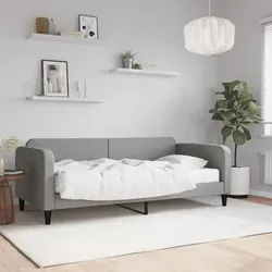 vidaXL Tagesbett mit Matratze Hellgrau 90x190 cm - Klassisches Tagesbett mit bequemer Schaumstoffmatratze, ideal als Sofa und Bett in einem, perfekt für kleine Räume und Gäste.