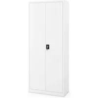 Jan Nowak Mehrzweckschrank Metall abschließbar 220 cm - Der Jan Nowak Mehrzweckschrank aus stabilem Stahl ist ideal für Werkstätten und Büros. Mit 3 Zonen und integrierter Kleiderstange bietet er effektive Organisation und Sicherheit für Ihre Utensilien. Maße: 220 x 90 x 45 cm.