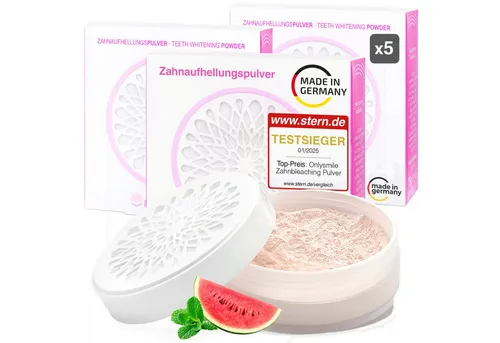 OnlySmile Zahnbleaching-Pulver Zahnaufhellung Pulver - Testsieger - Teeth Whitening Powder, Zahnaufhellung, Bleaching Powder, Aufhellen, weiße Zähne