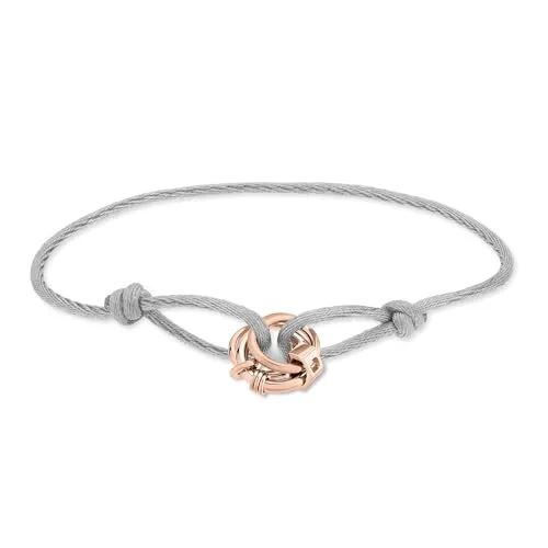 Liebeskind Berlin Stoffarmband LJ-1648-B-21 mit Edelstahl Anhänger - Armband für Damen aus hochwertigem Edelstahl in IP Roségold, ideal zum Kombinieren und ein perfektes Geschenk für jeden Anlass.