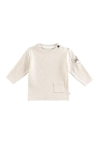Sterntaler Langarmshirt Pünktchen - Baby Shirt aus weichem Baumwolljersey mit Esel Emmi Applikation - Unisex Longsleeve mit Rundhals - weiche Baby und Kinder Bekleidung ab Geburt - Natur, Größe 50