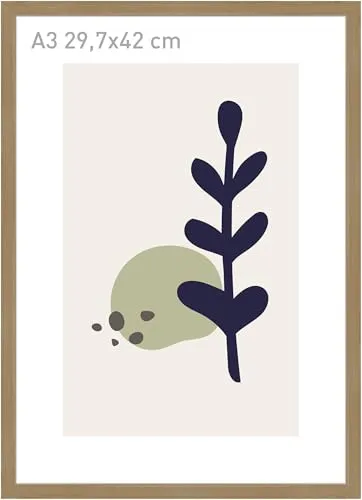 accent by nielsen Bilderrahmen, 29,7 x 42 cm (A3), Holz, Eiche, Posterrahmen zum Aufhängen im Hoch- & Querformat, Echtglas, Velino