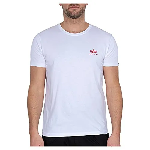 Alpha Industries Backprint T T-Shirt für Herren - White/Red - T-Shirts für Herren im Regular Fit mit Logoprint auf der Brust und großem Rückenprint, aus 100% Baumwolle für hohen Tragekomfort.