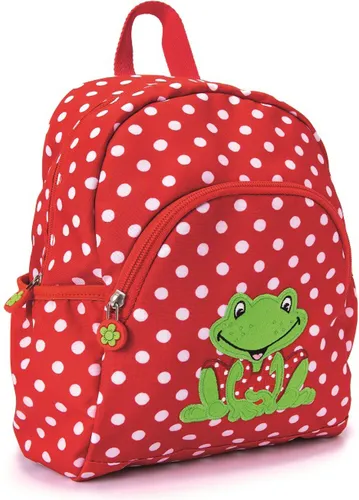 Die Spiegelburg FRÖHLICHE TUPFEN FROSCH Kinder Rucksack - Rot - Der FRÖHLICHE TUPFEN FROSCH Rucksack von Die Spiegelburg bietet clevere Funktionen und ergonomisches Design. Ideal für den Kindergarten, mit ausreichend Platz für Brotzeit und Trinkflasche. Perfekt für kleine Abenteurer!