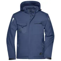 Winter Softshelljacke JN824 - James & Nicholson Navy/Navy M - Funktionsjacke mit warmem Innenfutter, wasserabweisend und winddicht. Ideal für kalte Tage und sportliche Aktivitäten, erhältlich in vielen Farben und Größen von XS bis 6XL.
