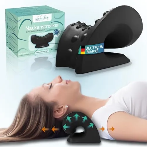 Mental-High® Nackenstrecker – Orthopädisches Nackentrainingsgerät zur Haltungskorrektur & Schmerzlinderung – Ergonomische Nackenstütze für Entspannung & HWS-Entlastung