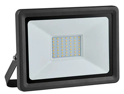 as - Schwabe SLIMLINE PRO Chip LED Strahler 50W 6500 Lumen - 4000K neutralweiß - OSRAM-LED - IP65 Aluminiumgehäuse - Außenleuchte schwenkbar - 10 cm Leitung mit Schnellanschlussadapter - IP44, 46420