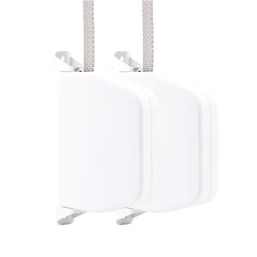 Nobily Aufputz Gurtwickler Rolladen ultraweiß inkl. 5m 2er SET Rolladengurt hellgrau 14mm