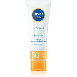 NIVEA SUN Sensitive Schützende Gesichtscreme für empfindliche Haut SPF 50 50 ml