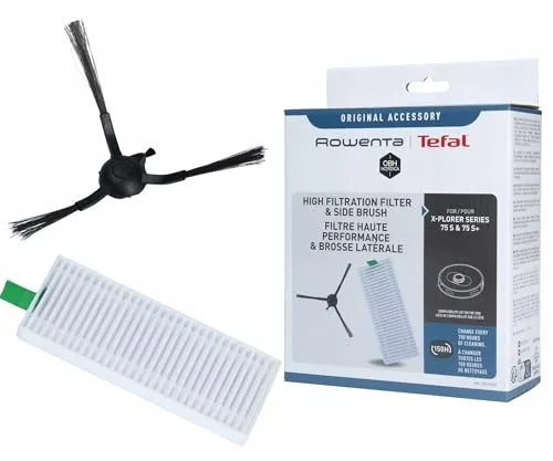 Rowenta ZR185002 Bürste + Filter für Saugroboter - Ersatzbürste und Filter für Rowenta Staubsaugerroboter, sorgt für optimale Reinigungsergebnisse und verlängert die Lebensdauer Ihres Geräts.