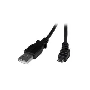 StarTech.com USB2.0 A auf Micro USB B Kabel abgewinkelt - USB-Kabel - USB Typ A, 4-polig (M) - 5-polig Micro-USB Typ B (M) - 2,0m (USB/USB2.0) - geformt, 90-Grad-Anschluss - Schwarz (USBAUB2MD)