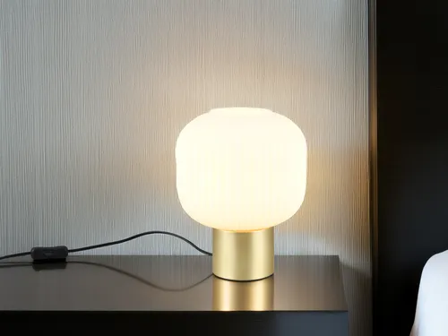 Kleine LED Retro Nachttischlampe mit Glas Lampenschirm, H: 26cm - Klassische Tischleuchten mit elegantem Glas-Schirm, der für ein gemütliches Lichtambiente sorgt. Inklusive dimmbarem E27 LED Leuchtmittel für individuelle Lichtstimmungen.