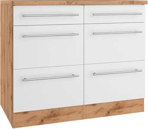 KOCHSTATION Unterschrank KS-Wien - Moderner Design-Ordnungshelfer - Unterschrank mit edel gestifteten Fronten, langlebigen Metallgriffen und einfacher Montage. Ideal für ein stilvolles Ambiente in deinem Zuhause.
