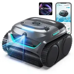 WYBOT Poolroboter C2 Vision mit Timer - Kabelloser Poolroboter mit intelligenter Navigation für effiziente Reinigung. Ideal für automatische Poolpflege, sorgt für gründliche Sauberkeit von Boden und Wänden.